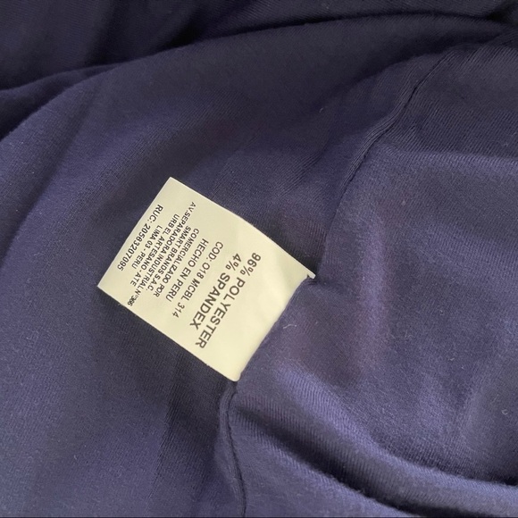 MCH MENTHA & CHOCOLATE Navy Blue Rib Knit Pullover Sweater Shirt Top Large - Picture 5 of 5